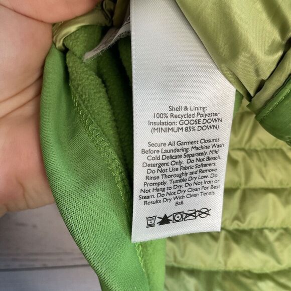 Eddie Bauer First Ascent Puffer Vest Womens L Goose Stormdown 800 Green Full Zip - Picture 6 of 10
